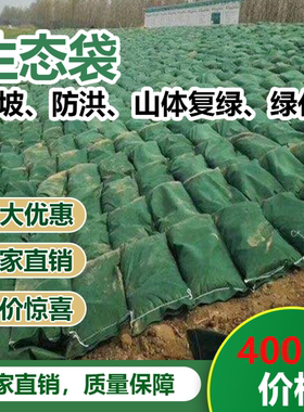 绿色护坡生态袋边防护绿化河道山坡挡土防汛土工布草籽植生袋园林