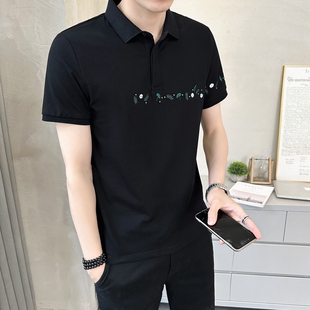 新款 春夏男t恤冰丝棉polo衫 2026夏季 士刺绣翻领半袖 潮牌0325k 短袖