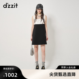 浪漫手工钉钻小礼服女 法式 连衣裙春秋专柜新款 dzzit地素无袖