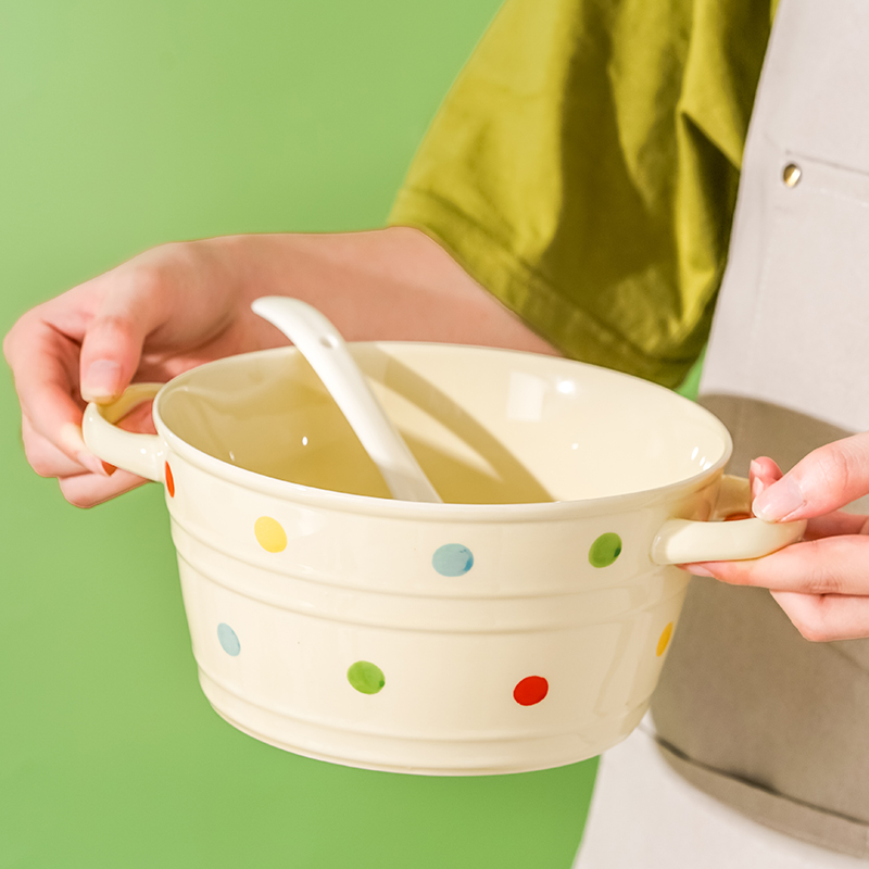 这个缤纷波点的大汤碗太棒啦！