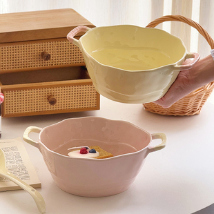 双耳汤碗家用2025新款泡面碗高颜值大号汤碗陶瓷专用面碗螺蛳粉碗