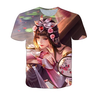 王者荣耀甄姬游园惊梦衣服短袖T恤春夏季男女装中学生少年cos上衣