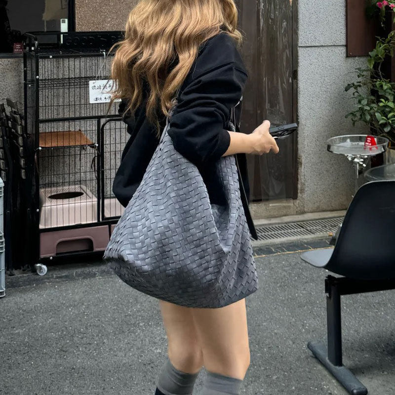 高级感手工编织托特包女2026大容量单肩包时尚休闲通勤手提包大包
