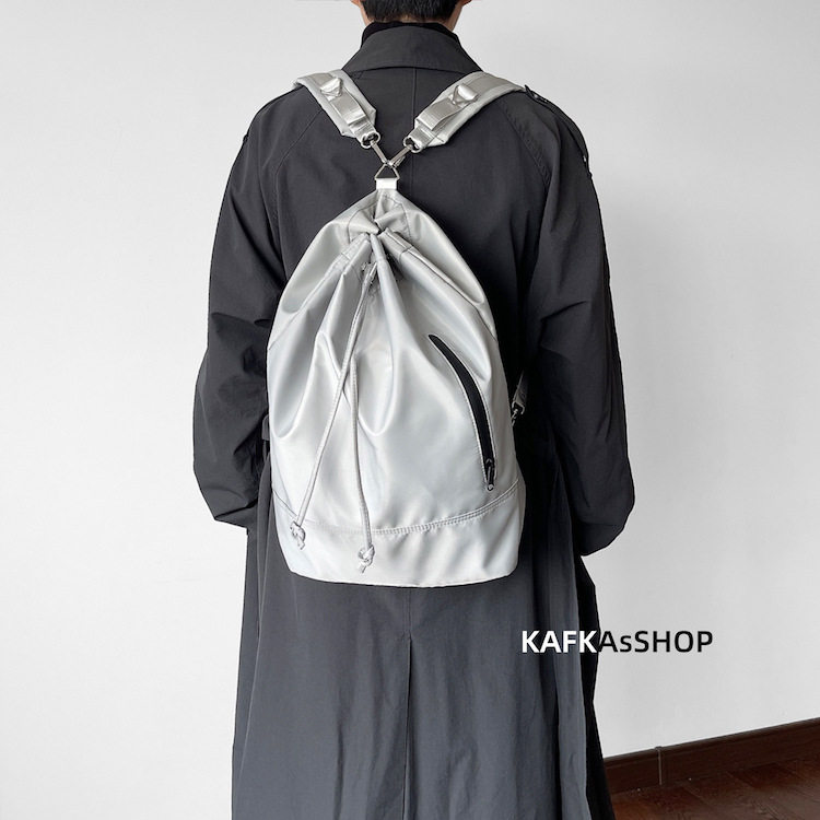 KAFKAsSHOP 单肩双肩两用水桶书包男女韩国简约潮个性中性背包