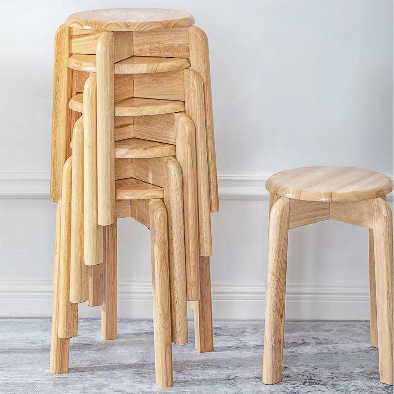 实木经济型圆凳子可叠放