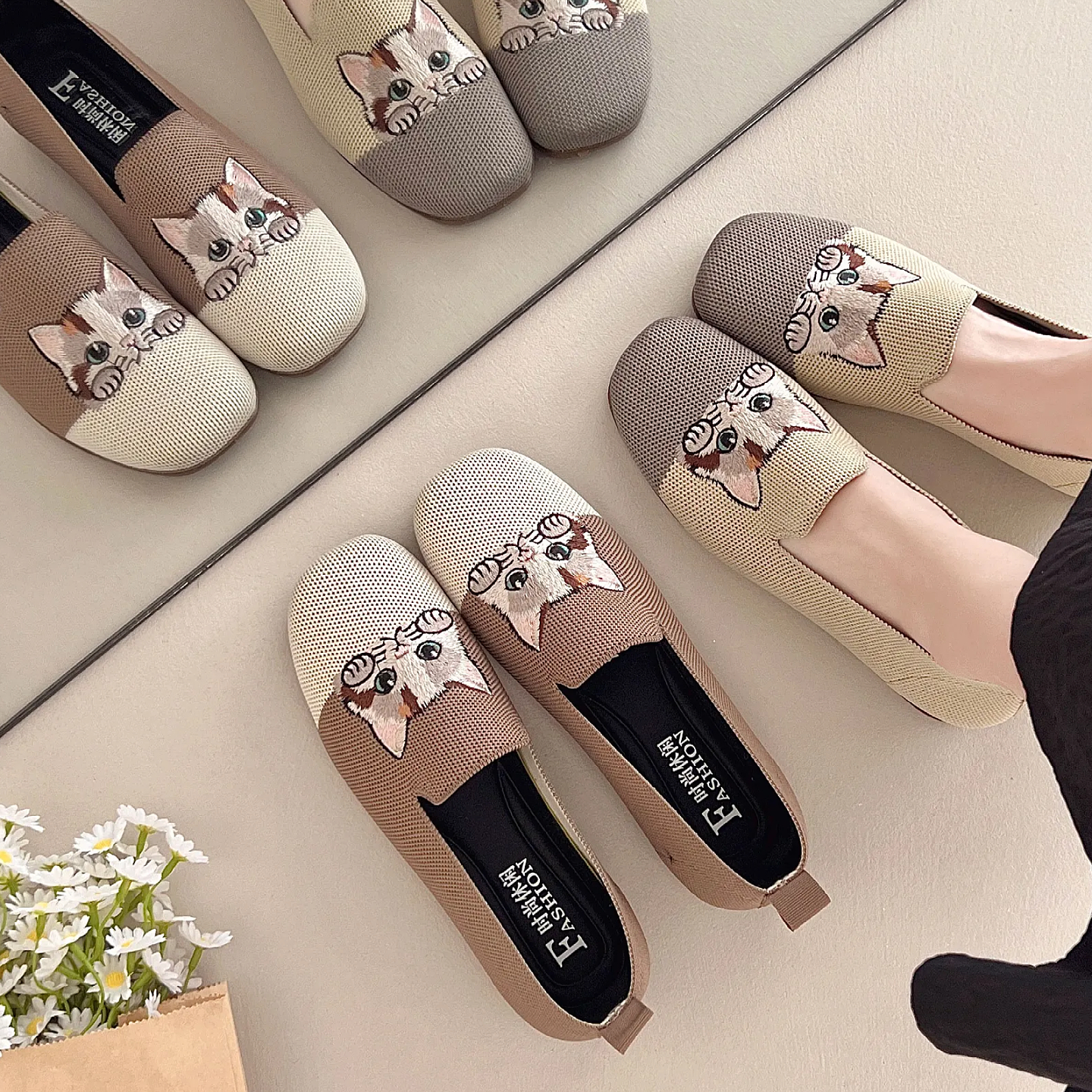 防滑软底舒适一脚蹬妈妈鞋休闲鞋