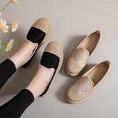 妈妈布鞋 新款 防滑老北京布鞋 女一脚蹬单鞋 小香风渔夫鞋 子女休闲鞋