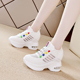 女春夏季 薄款 网纱透气百搭202J4新款 内增高小白鞋 显脚小运动鞋 10c