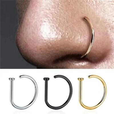Women Men Fake Piering Nose Ring Earringspunk Non Piercing