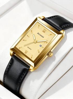 Top Band  Watches fo Man Fashion Squae Black Gold