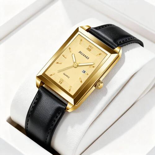 Top Band  Watches fo Man Fashion Squae Black Gold