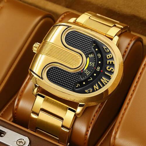 Gold Top Band  Men Watches Unique Design Stainless