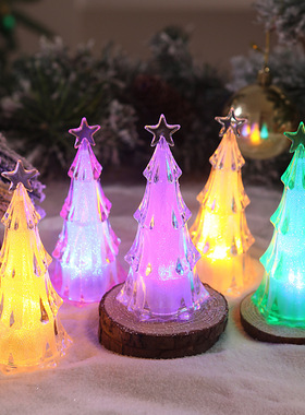 Acylic Luminous Chistmas e Night Light Led Coloful Gadient