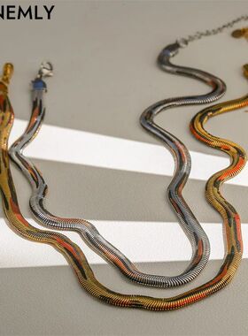 GANEMLY 316L Stainless Steel Snake Chain Necklace New