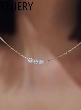 Thee Zicon Thin Necklace fo Women Simple Clavicle chain