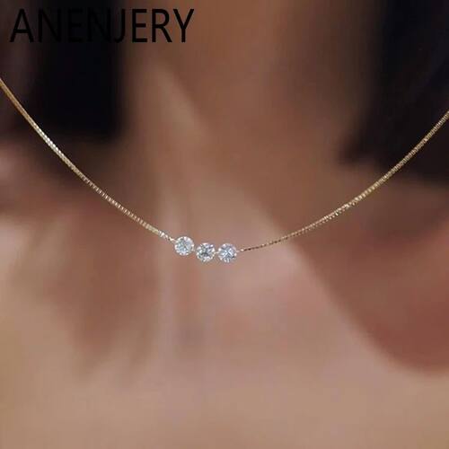 Thee Zicon Thin Necklace fo Women Simple Clavicle chain