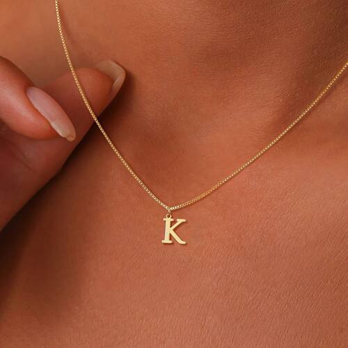 A-Z Initial Necklace 18K Gold Plated Necklace Cute Letter