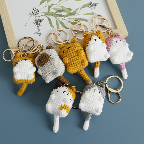 Cartoon Cute Hand-woven Cat Piece Pendant Creative Wool