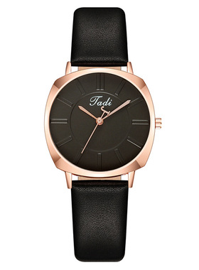 1 Piece Fashion Squae Women's Watch Quatz Leathe Stap Fo
