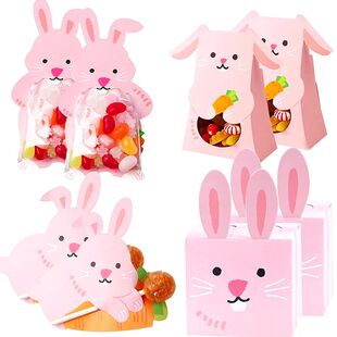 Easter Bunny Candy Bag Cute Rabbit Lollipop Cards Chocolate