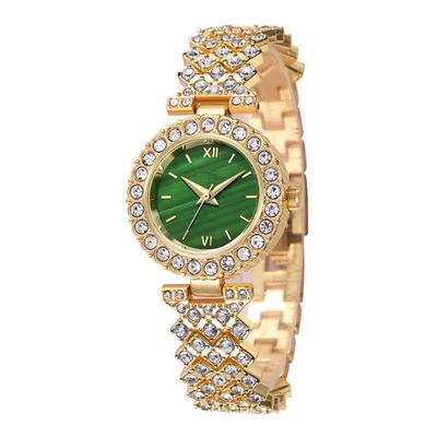 New Diamond-encusted Geen Face Bacelet Women's Watch