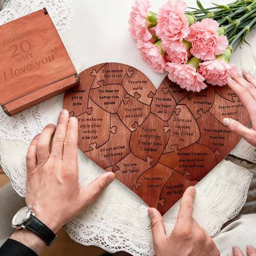 20 Reasons Why I Love You Puzzle Engaved Love Gift Home