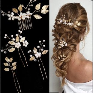 Side Hairpin Comb Sets Hair Pearl Wedding Flower