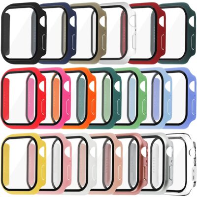 Tempered Glass+Cover For Apple watch Case 45mm 41mm 44mm