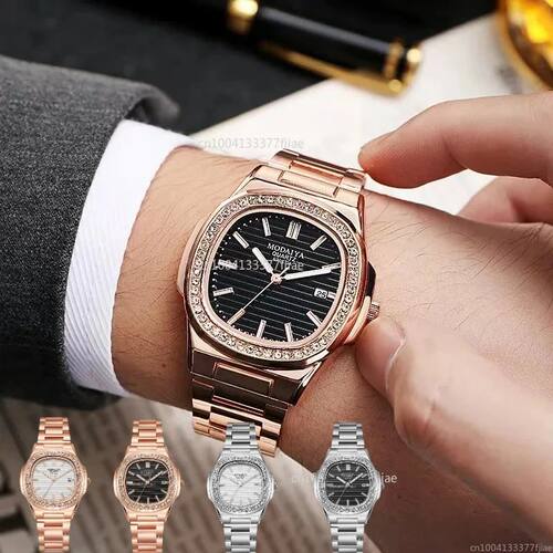 New Fashion Women Watch Calenda Men Quatz Watch Rose Gold