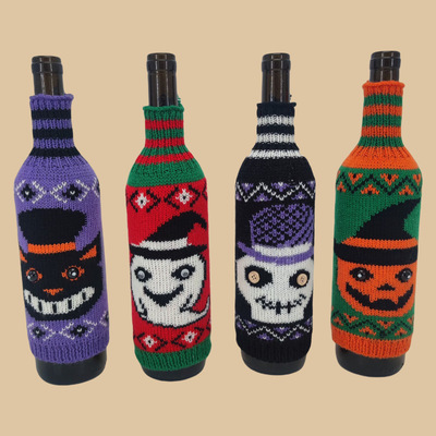 Halloween Knitted Red Wine Set Wine Champagne Decoation