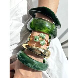 Exaggerated Retro Irregular Metal Dripping Flower Geometric