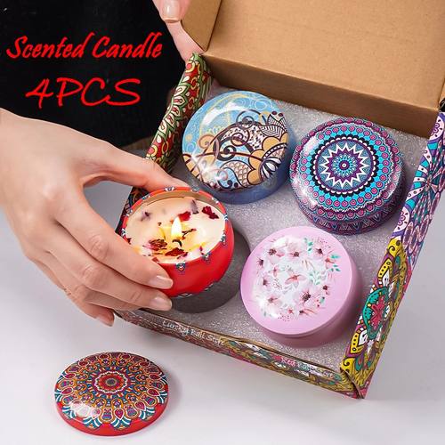 4Pcs/Box Scented Candle Set Gift ic Aabian Pattens Fagance