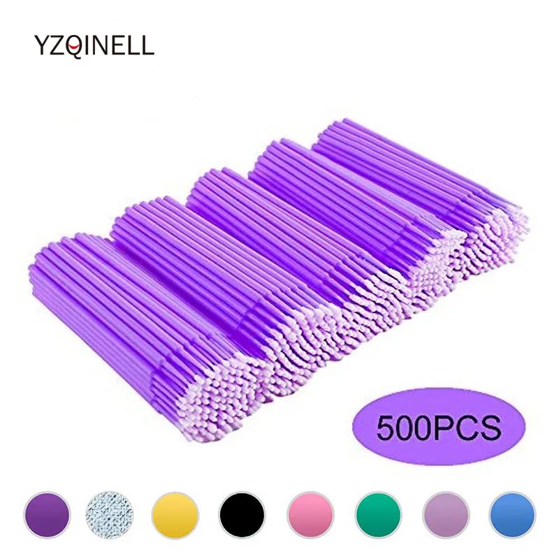 500pcs/lot Eyelash Extension Cleaning Swabs Lash Lift Glue-封面