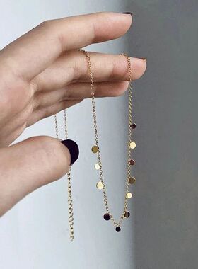 316L Simple stainless steel ound  hanging piece necklace