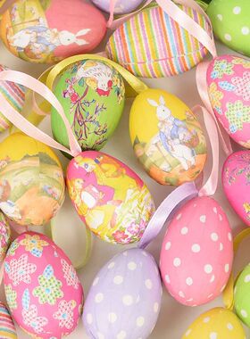 12pcs Foam Easter Eggs Happy Easter Party Decorations for