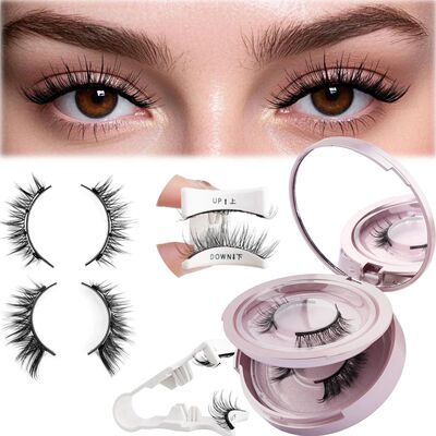 2 Pairs Magnetic Eyelash Natural Look Fluffy False