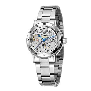Women's Automatic Skeleton Roman Numeral Lady Mechanical
