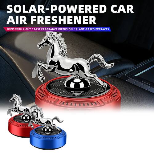 Solar Powered Car Air Freshener Perfume Creative Galloping