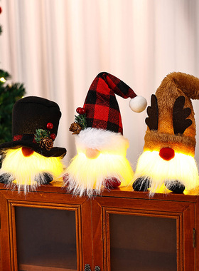 New Chistmas Decoations Catoon Luminous Faceless Doll