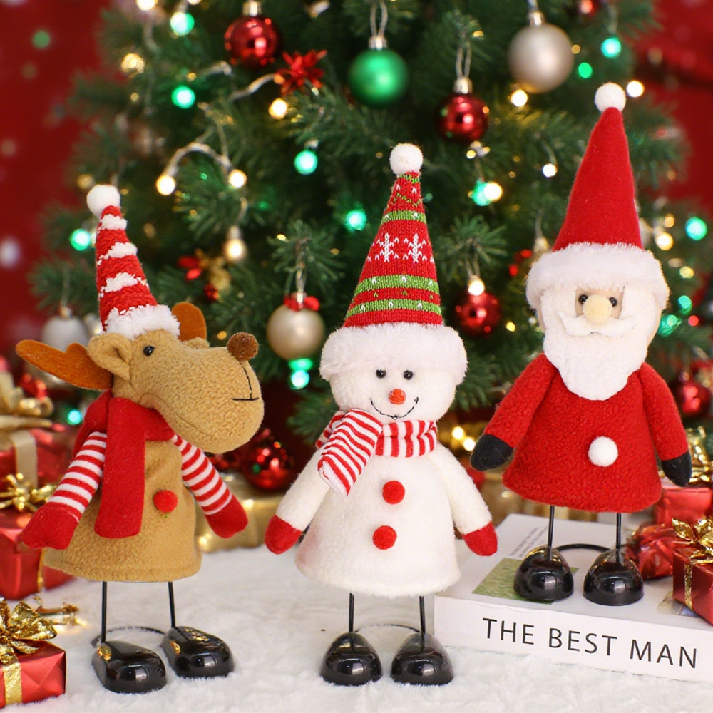 New Chistmas Sping Foot Doll Snowman Elde Elk Decoation