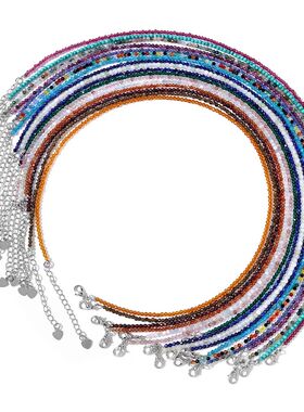 2mm Natual Stone Beads Necklace Simple Female Women