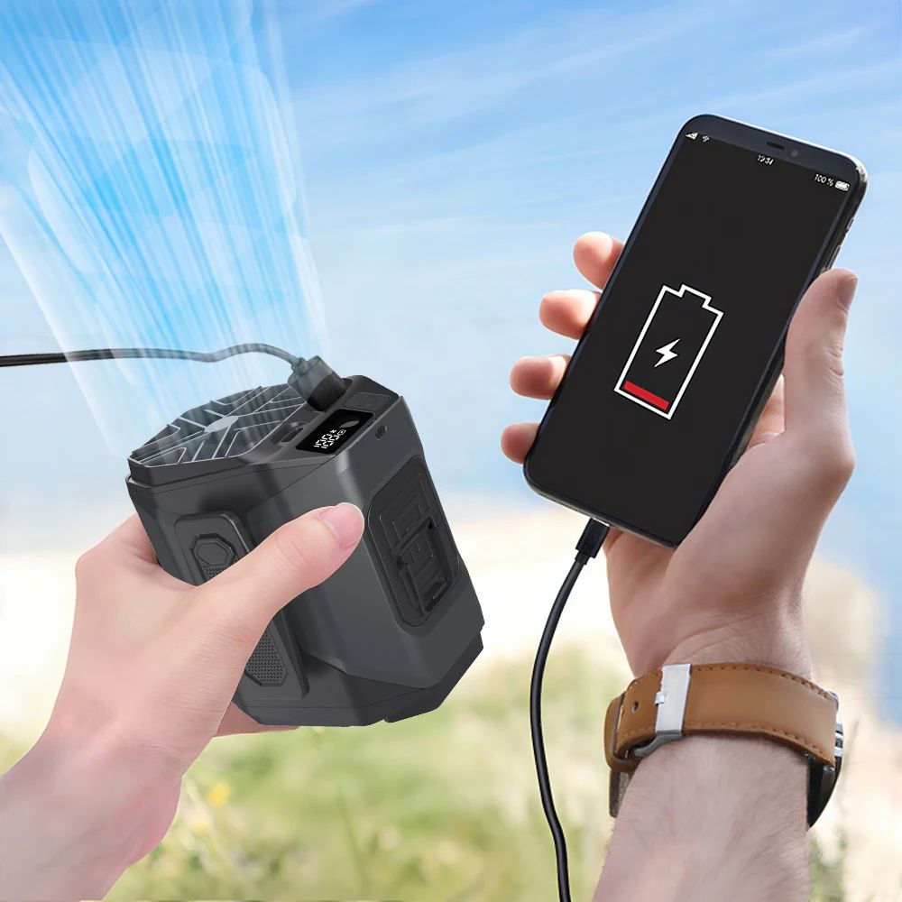 Portable Waist Fan with Power Bank and Flashlight 20000mAh