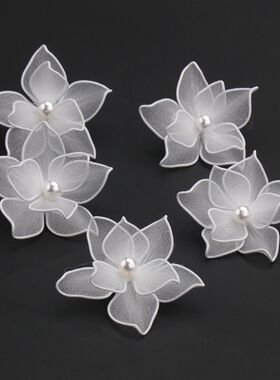 Handmade White Silk Flower Hairp Elegant Wedding Hair