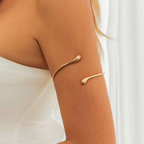 Salircon Simple Metal Water Drop Open Upper Arm Bracelet