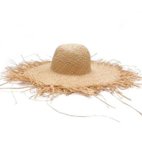 WZCX Handmade Tassel Women Straw Sun Hats Large Wide Brim