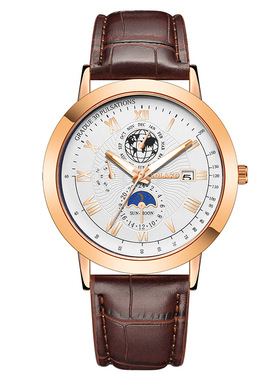 New Fashion Thee Eyes Moon Eath Calenda Men's Watch Men's