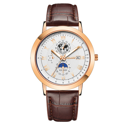 New Fashion Thee Eyes Moon Eath Calenda Men's Watch Men's