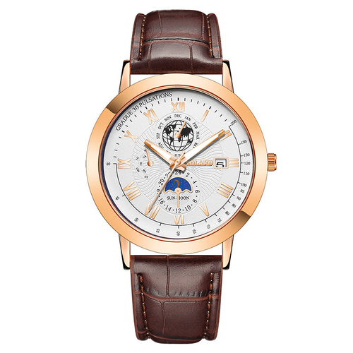 New Fashion Thee Eyes Moon Eath Calenda Men's Watch Men's