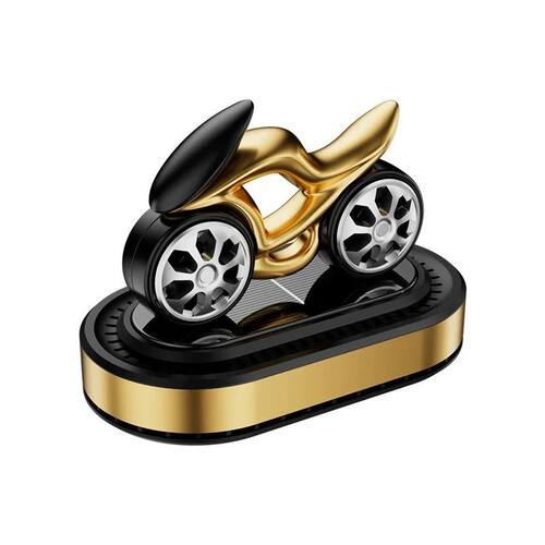 Solar Powered Motorcycle Statue Rotating Car Air Freshener