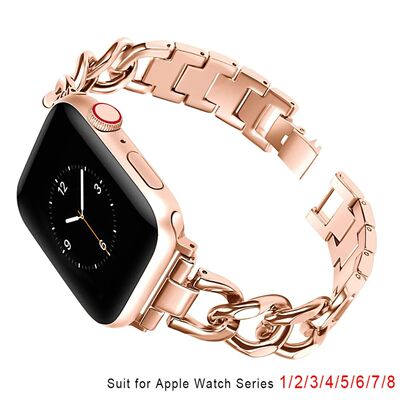 Slim Stainless Steel Strap For Apple Watch 6 8 SE 7 Band